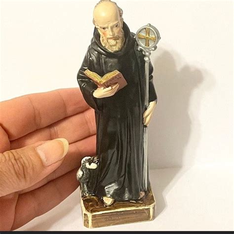 Vintage Catholic Statue Of St Benedict Of Norcia Perfect For Etsy