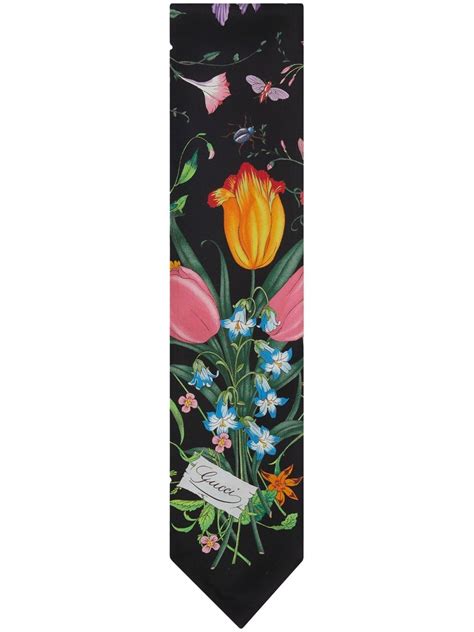 Gucci Floral Print Silk Scarf Farfetch