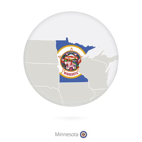 Map of Minnesota State and flag in a circle. 9678308 Vector Art at Vecteezy