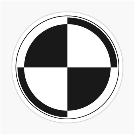 Checker Tone White Black White Retro Mod Roundel Sticker For Sale