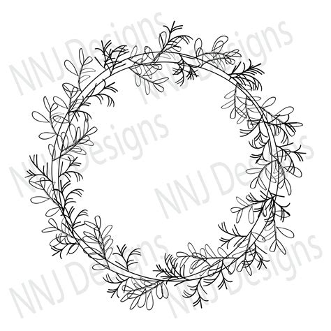 Simple Floral Half Wreath Svg