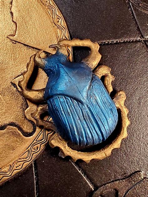 1999 The Mummy scarab prop | Egyptian Scarab| Blue Gold Scarab ...