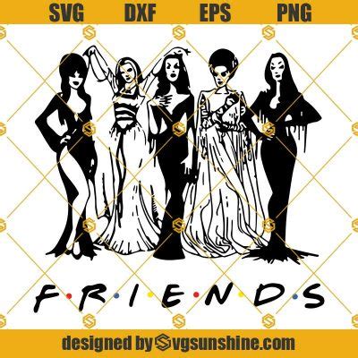 Halloween Friends Svg Horror Girls Svg Morticia Addams Svg Vampira