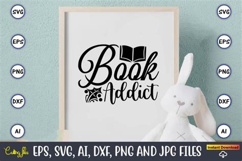 Book Addict Reading Svg Bundle Book Svg Books Svg Bundle Book Lover