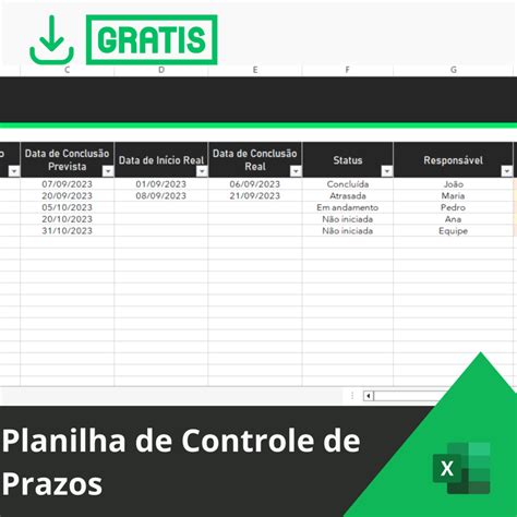 Planilha De Controle De Prazos Smart Planilhas