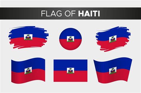 Flaga Narodowa Haiti W Stylu Pędzla Falistego Koła I Płaskiej