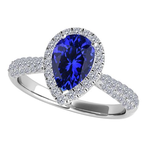 Mauli Jewels Rings For Women Carat Diamond And Pear Shaped Tanzanite