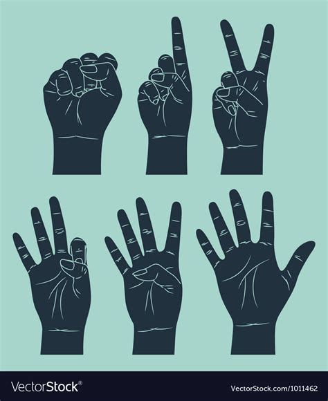 Set Of Counting Hand Royalty Free Vector Image