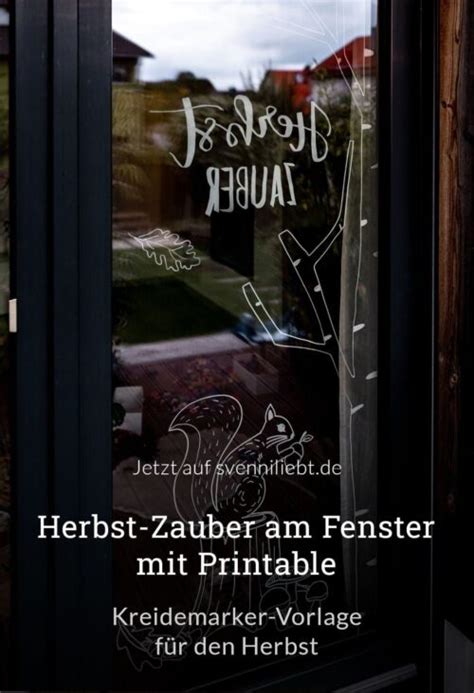 Herbst Am Fenster Printable Kreidemarker Vorlage