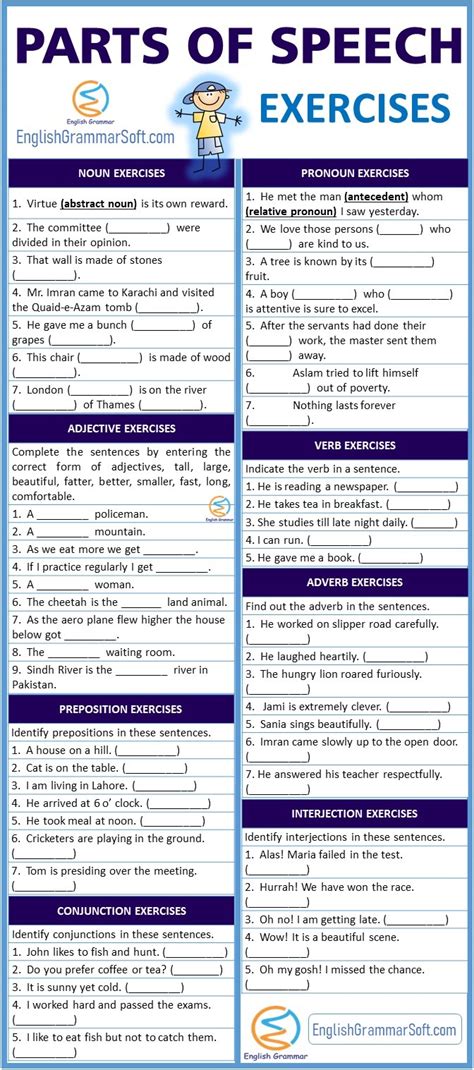 Parts Of Speech Exercises Worksheet With Answers Englishgrammarsoft Hot Sex Picture