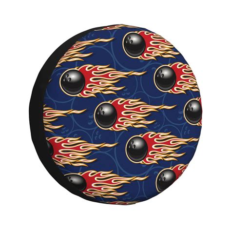 Junzan Bowling Ball And Flame Tire Cover Wheel Protector For Truck Suv