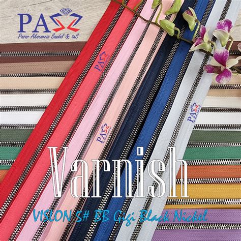 jual daun resleting vislon   gigi black nickel shopee indonesia