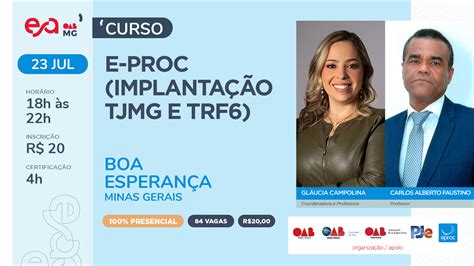 Evento Presencial Curso E Proc ImplantaÇÃo Tjmg E Trf6 Em Boa