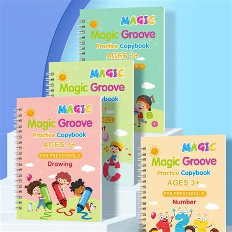 Sank Reusable Magic Practice Copybook Set Of 4 With 10 Refill The Rise