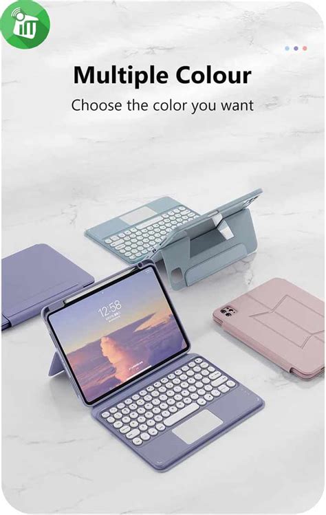 Sx T Smart Bluetooth Keyboard Leather Case With Touchpad And Light For