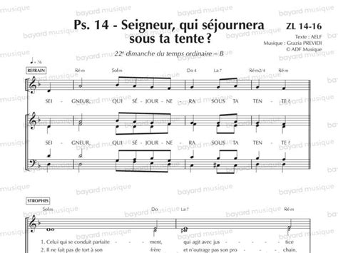 Chantons En Eglise Psaume Seigneur Qui S Journera Sous Ta Tente