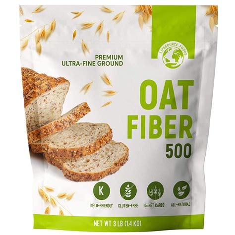 Foods Oat Fiber 500 3 Lb All Natural Gluten Free Zero Carb Fiber