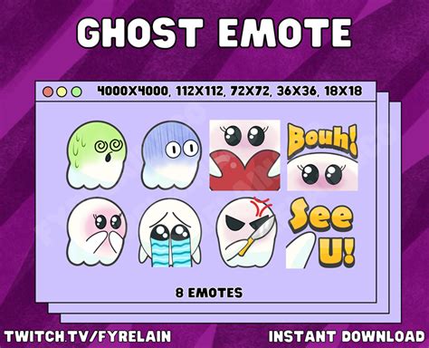 Cute Ghost Emotes Twitch Discord Youtube Fyrelain S Ko Fi Shop