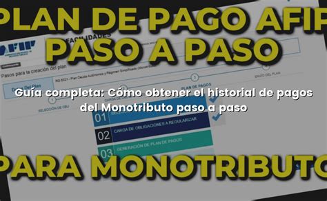 Gu A Completa C Mo Obtener El Historial De Pagos Del Monotributo Paso