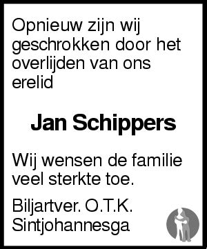 Jan Schippers 14 12 2006 Overlijdensbericht En Condoleances Mensenlinq Nl