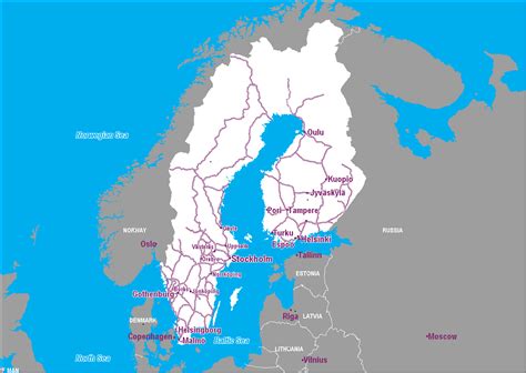 Sweden And Finland Map - EMARANHADORUFIANO