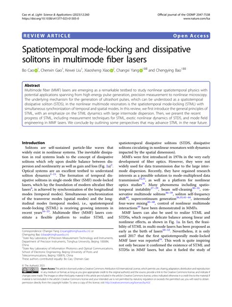 PDF Spatiotemporal Mode Locking And Dissipative Solitons In Multimode