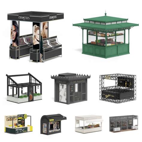 Cgaxis D Kiosks Stalls D Models Collection Volume Gfxhub