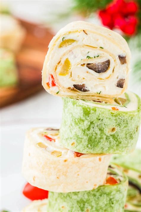 CREAM CHEESE OLIVE TORTILLA ROLL UPS - WonkyWonderful