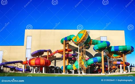 Kalahari Resort Colorful Rides and Slides. Editorial Photo - Image of ...