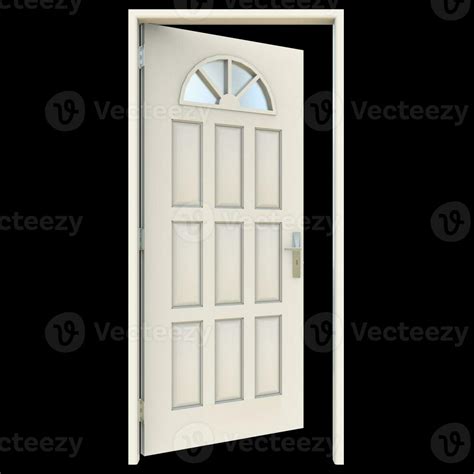 White Door Open Gateway Against Pure White Isolated Setting 34622388