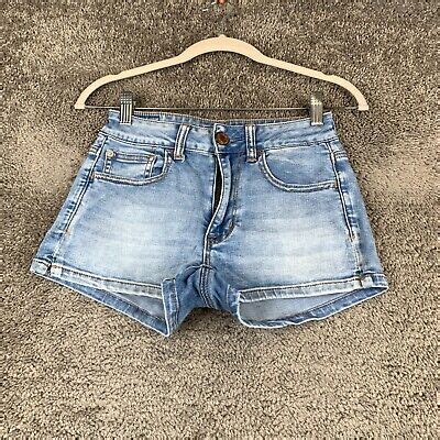 American Eagle Hi Rise Shortie Women S Blue Super Super Stretch Light