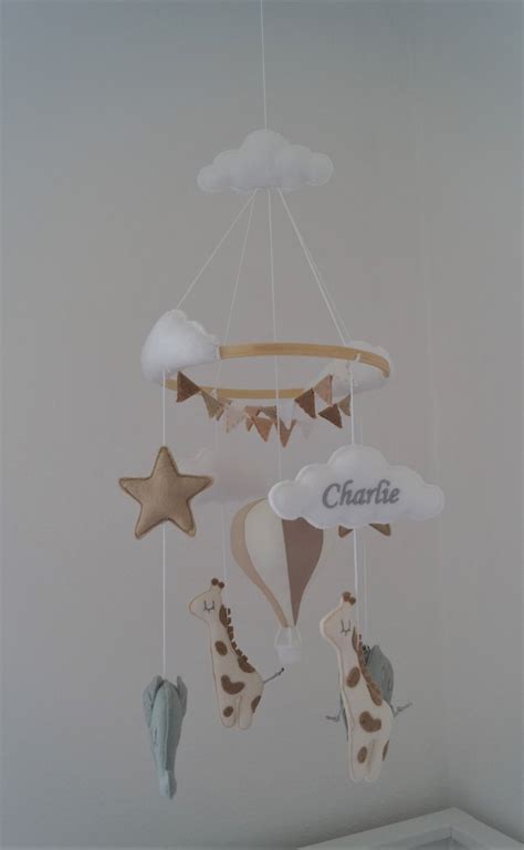 Gender Neutral Hot Air Balloon Baby Mobile Giraffe Elephants Safari Nursery Various Designs Etsy
