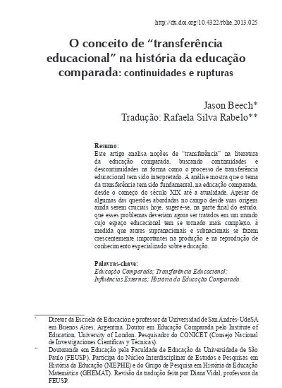 El Concepto De Transferencia Educacional En La Historia De La