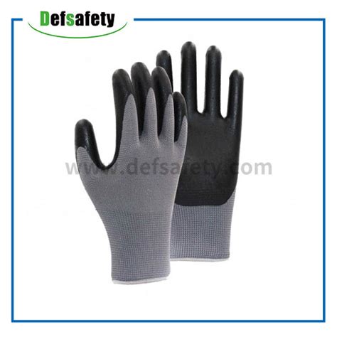 G Polyester Shell Nitrile Micro Foam Palm Coated Gloves Defence