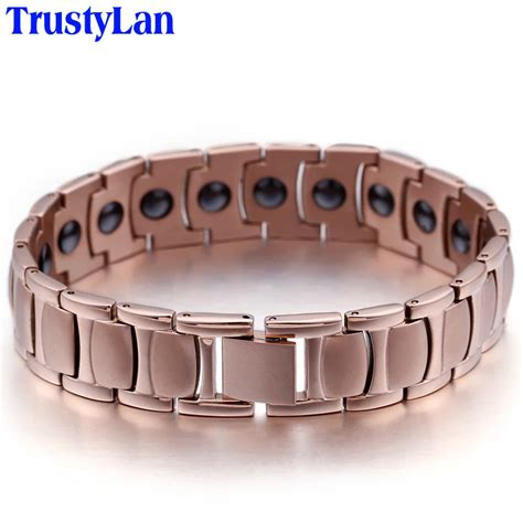 TrustyLan 15MM Wide Rose Gold Color Stainless Steel Bracelets For Women