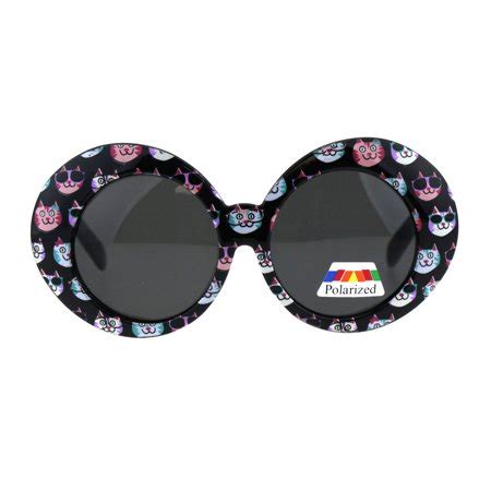 SA106 - Polarized Childen Girls Mod Round Circle Oval Thick Plastic Fashion Sunglasses Kitty ...