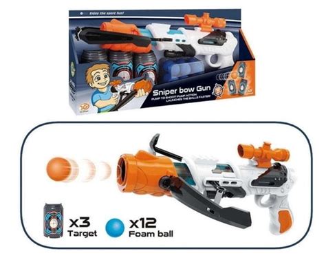 Игрушечное оружие для детей Бластер Sniper bow Gun с мягкими пулями в ...