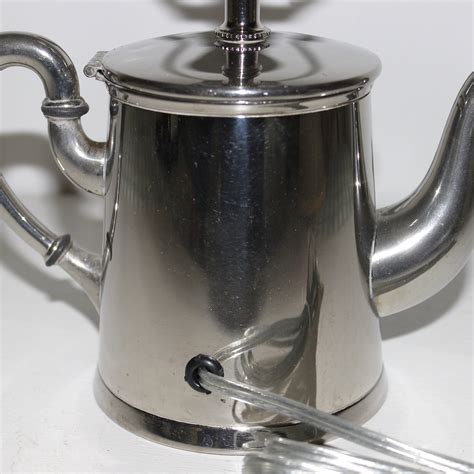 Small Silver Teapot Lamp Without Shade Etsy