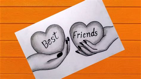 Best Friend Drawing How To Draw Friendship Day Sketch