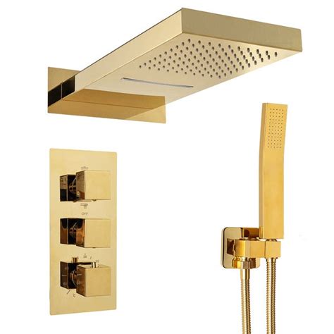 Silla Élégant Colonne de Douche Thermostatique en Laiton Encastrée