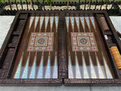 Premium Leather Backgammon Set Luxury Backgammon Board Etsy