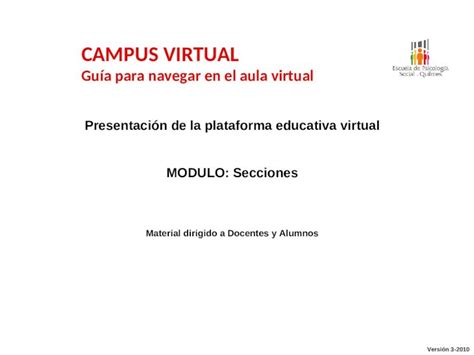 PPT CAMPUS VIRTUAL Gu í a para navegar en el aula virtual