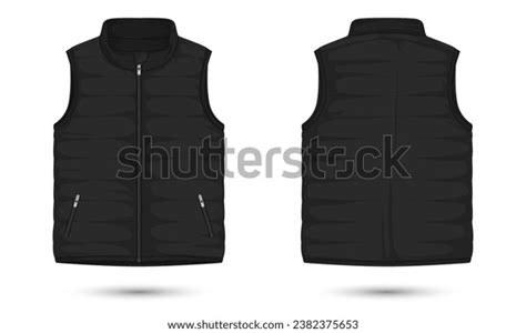 Black Vest Mockup Front Back View Stock Vector (Royalty Free ...