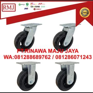 Jual Roda Troli Roda Karet Hard Rubber 6 Inch Heavy Duty Tangerang