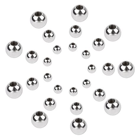 Unicraftale 304 Stainless Steel Smooth Round Beads Ion Platingip Stainless Steel Color 6x4