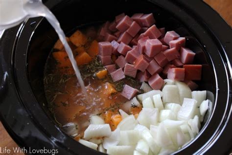 Slow Cooker Butternut Squash and Ham Soup - Life With Lovebugs