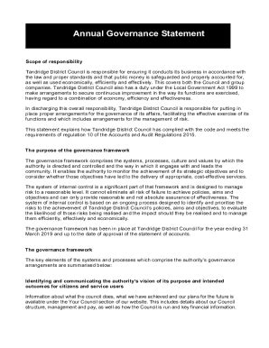 Fillable Online Annual Governance Statement Tandridge District