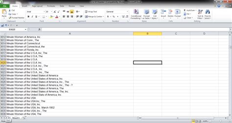 creating  list  organization names  hall hoag collection