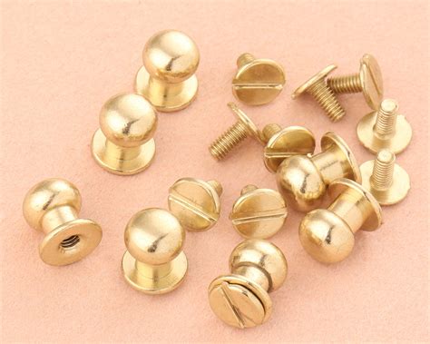 119mm Gold Screw Rivets Metal Button Screw Back Studs Screw Etsy