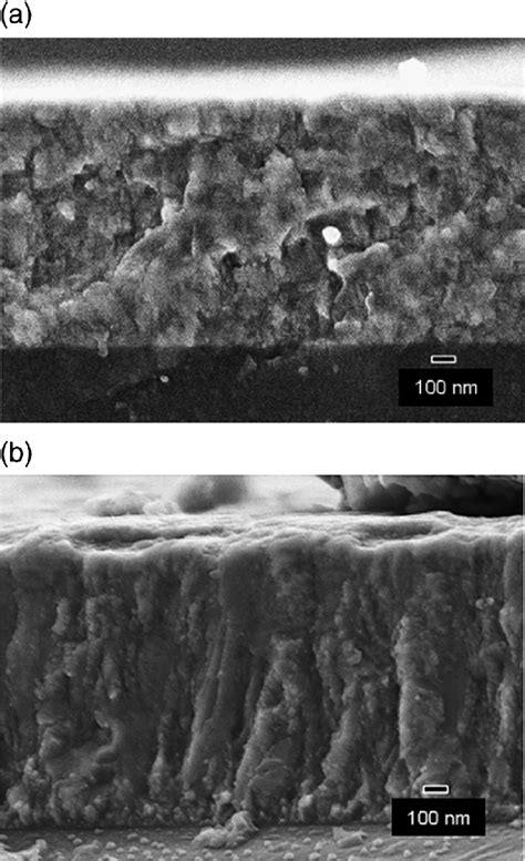 SEM Cross Section Of ZnO In A And I ZnO ZnO In B Films Spray